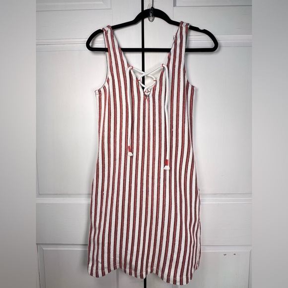 Rebecca Minkoff Dresses & Skirts - Rebecca Minkhoff Monica Striped Terrycloth Lace Up Beach Coverup Dress X-small